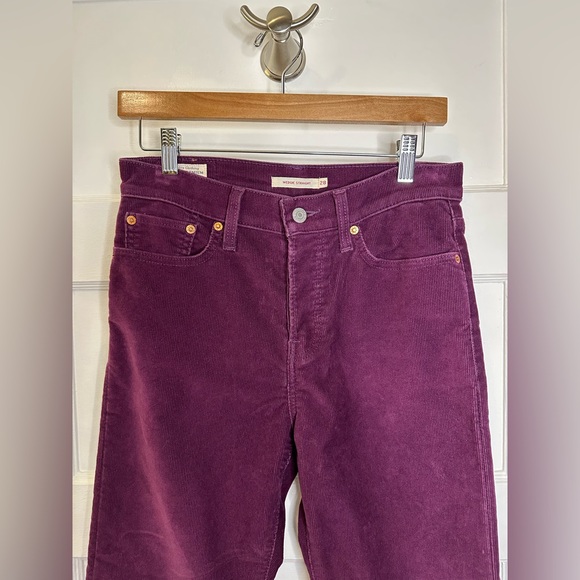 Levi’s Premium Wedgie Fit Straight Corduroy Pants Purple - Picture 5 of 16
